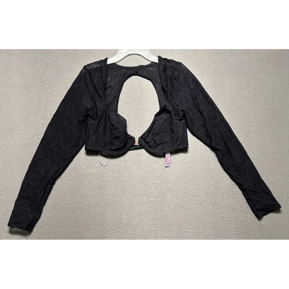 Savage X Fenty Lace Deux Long Sleeve Bra Top XL Whimsigoth Fairy Lingerie Witchy